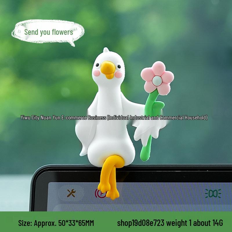 Work is Tiring - Duck Desk Sculpture for Car Console or Office Mood Booster