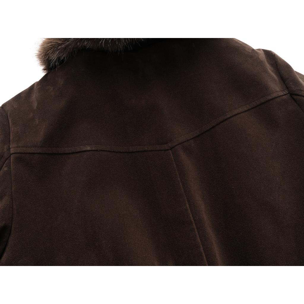 Vintage Fleece Fur Collar Cropped Jacket