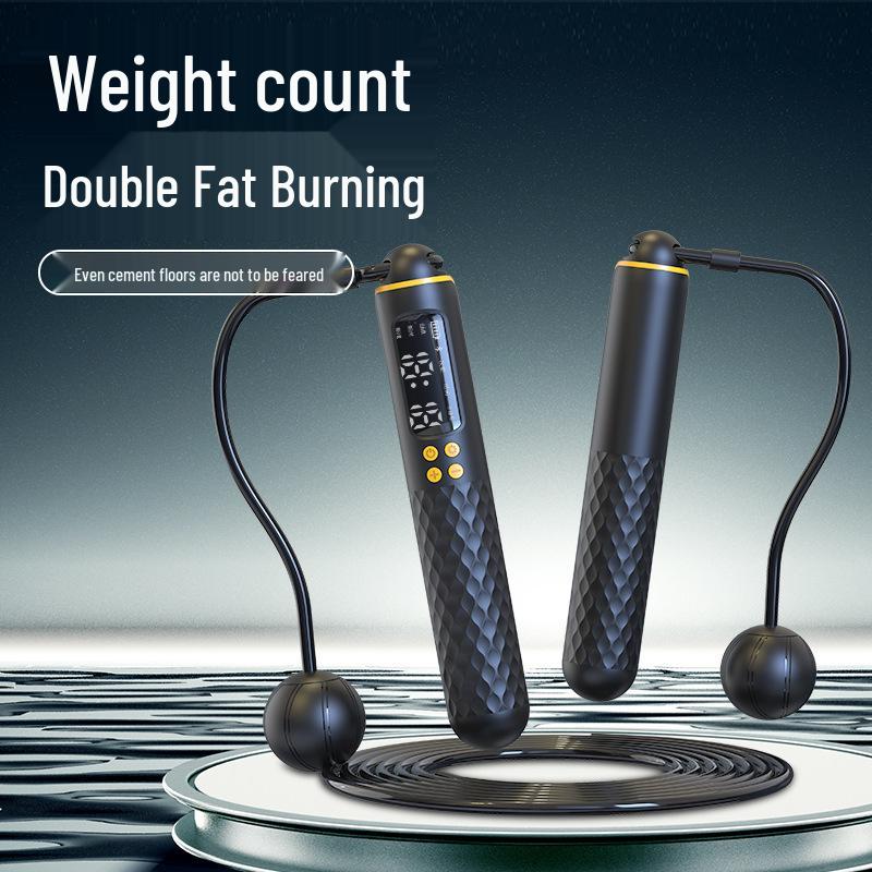 Smart Cordless Counting Skipping Rope - Fitness & Competition Weighted Speed Rope with Steel Wire