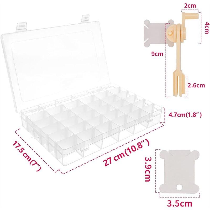 Good-Embroidery Floss Organizer Winder 36 Compartments 1 Removable Design With 150 Floss Bobbins And 2 Piece Numbered Sticker Se