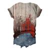 Women's Fashion Casual Short Sleeve Halloween Print Tops Halloween Elegant Tops