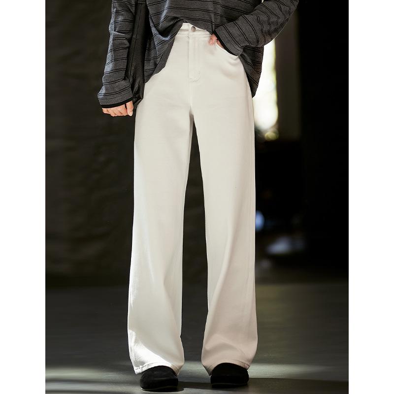 

Rongtai Silky Air Layer Women s Wide-Leg Stretch Washable Jeans: 2025 Autumn Collection Small