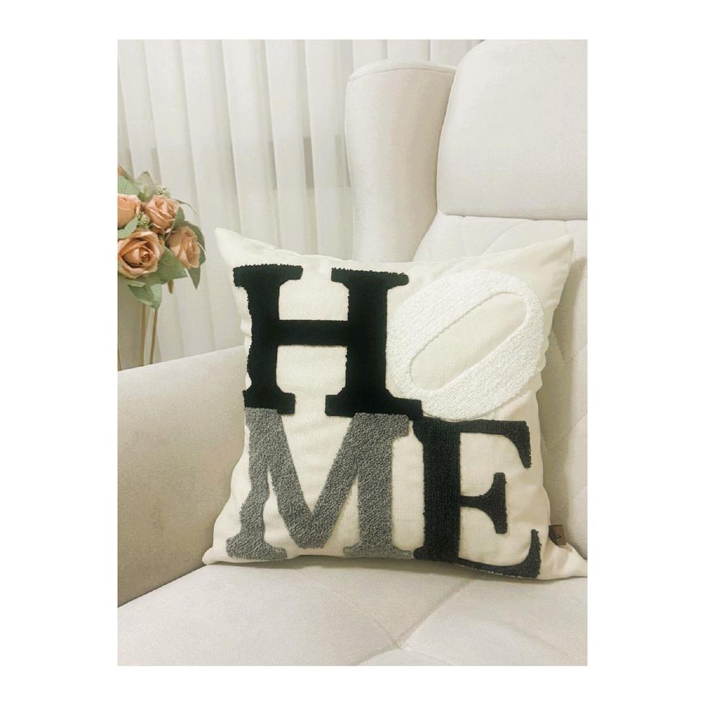 Leinenstoff Home Muster Bestickter Punch-Kissenbezug