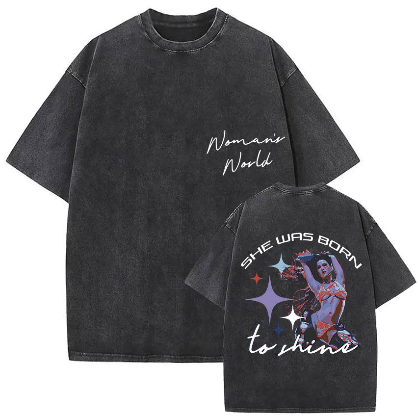 T-shirt Grafica Uomo Donna Vintage Lavata Oversize Maglietta Hip Hop Estetica Abbigliamento T-shirt Album Tour Cantante Katy Perry 2025