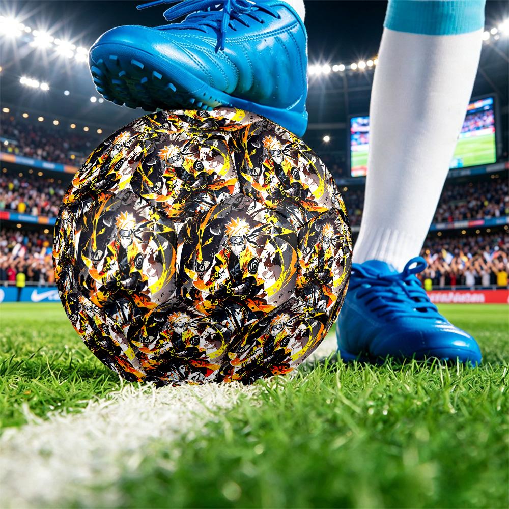 Naruto Printed Size 5 Standard Football, Waterproof PU Training Soccer Ball for Outdoor Sports