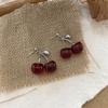 Cute Cherry Drop Earrings, Korean Sweet Creative Fruit Minimalist Jewelry