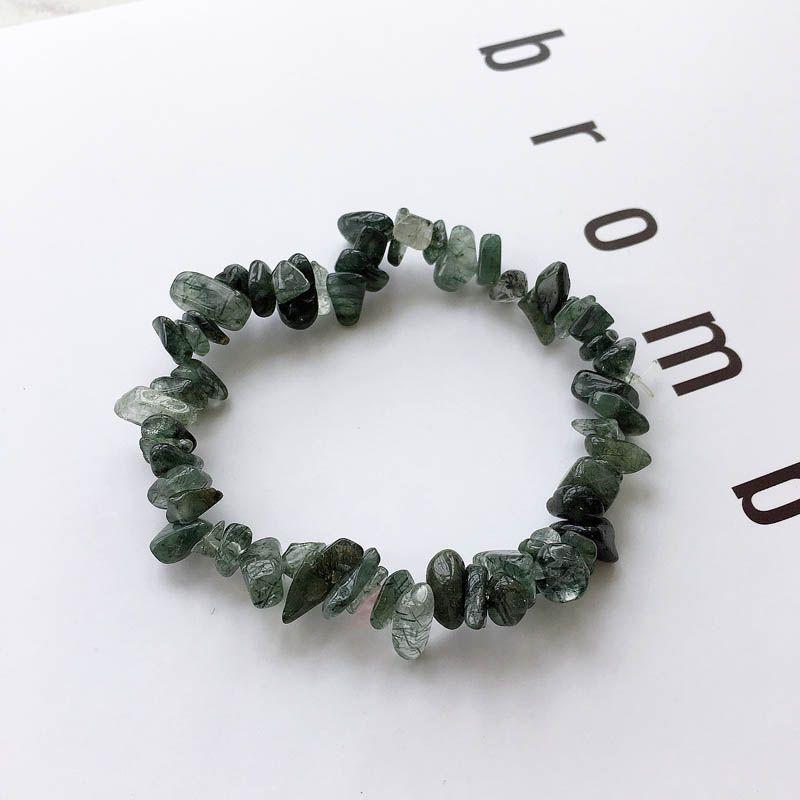 

Орнамент Личность Кристалл Женщины Натуральные Рассыпанные Бусины Green Hair Crystal Gravel Bracelet