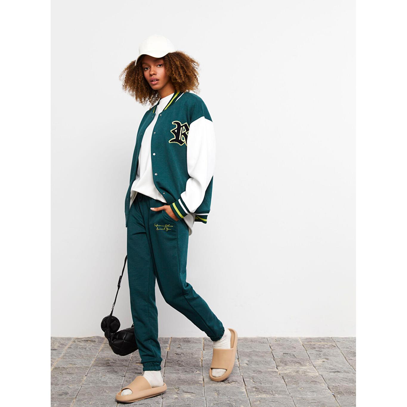 

LCW CASUAL Женские спортивные штаны с эластичной резинкой на талии и принтом, зеленые