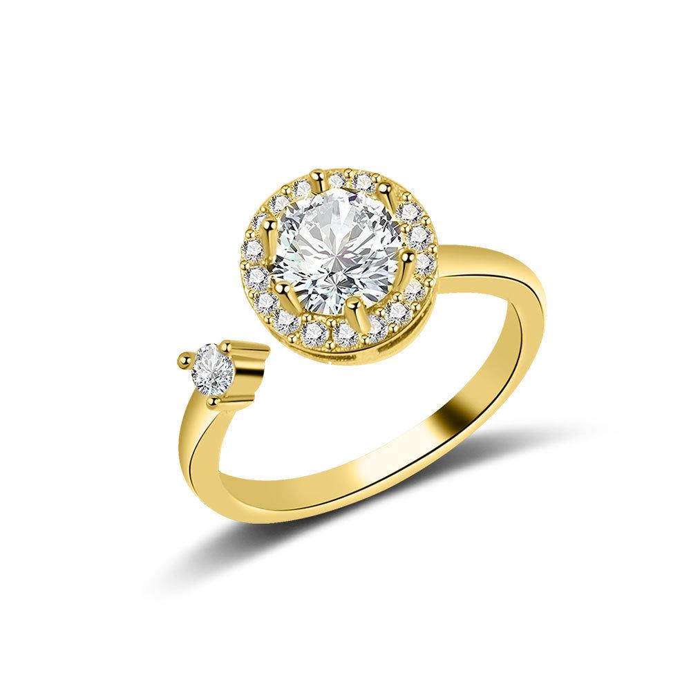 Minimalist Flower Shape Adjustable Open Ring For Women With Copper Material Fashion Jewelry