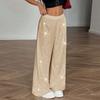 Sequin Pants Women Stretchy High Waist Wide Leg Pant Casual Loose Glitter Trousers Bling Party Clubwear