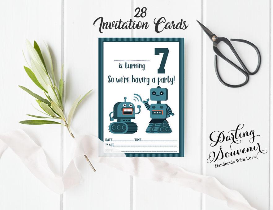 Darling Souvenir Hvit bursdagsinvitasjonskort 28 stk Fyll eller skriv inn tomme invitasjoner Utskrivbare festrekvisita 5 x 7 tommer