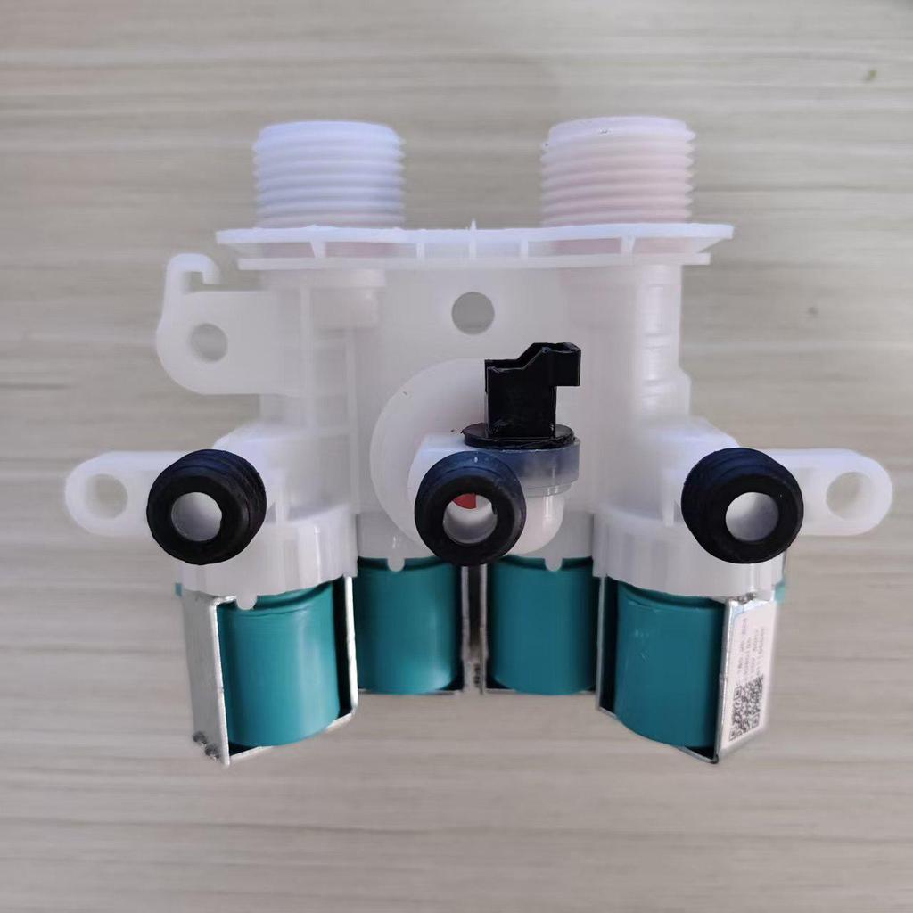 Universal Four-Port Water Inlet Valve 120V for Washing Machines, Models W11165546 & W11096267 Solenoid.