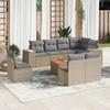 VidaXL Garden Lounge Set with Cushions 9 Pcs Beige Braided Resin 3257816