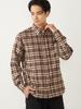 Ships Colors Men's Machine Washable Flannel Button-Down Shirt, Brown, Size XL, 211150013