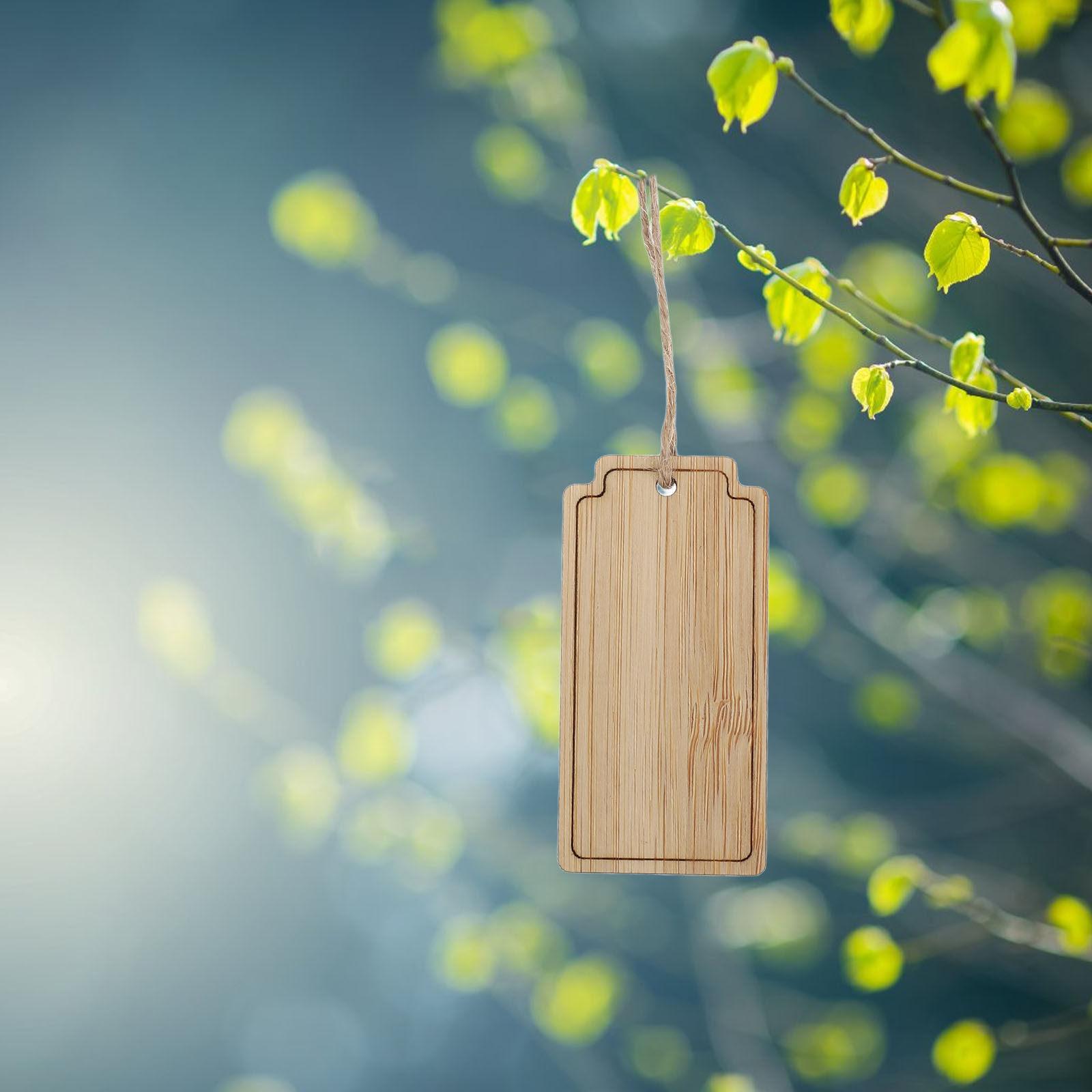 

10Pcs Bamboo Plant Identification Tags Weatherproof Reusable Garden Signs Hanging Style for Outdoor Plants Flower Pot Tags 6.7X3.3X0.2CM