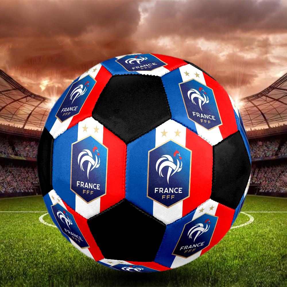 Pallone Calcio a 5 FFF Francia Colorato Cucito a Macchina PVC Misura 5 Pronto per Allenamento di Squadra Competizione Resistente Alta Rimbalzabilità Fantastico Regalo Sportivo