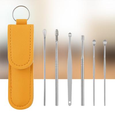 6Pcs/set Stainless Steel Earwax Remover Ear Cleaner Wax Removal Tool