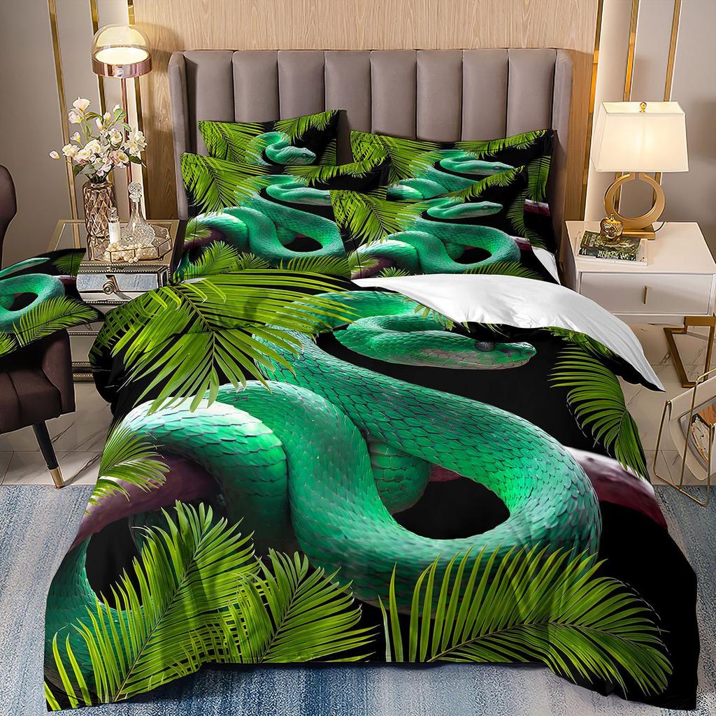 3D Digital Printing Bedding Three-Piece Set Animal Cobra Sheet Duvet Cover