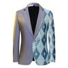 Men's Blazers Light Blue Angular Sequin Shiny Suit Jacket