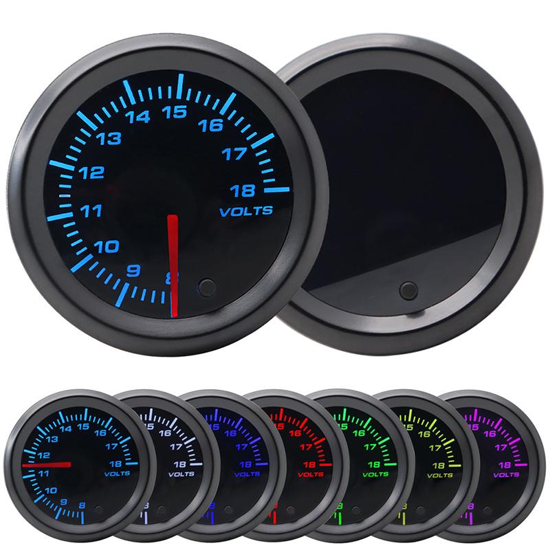 2' 52mm LED Tinted 7 Color Series Boost/Water Temp/Oil Temp/Oil Pressure/Voltmeter/Air Fuel Ratio/EGT/Tachometer RPM Car Gauge