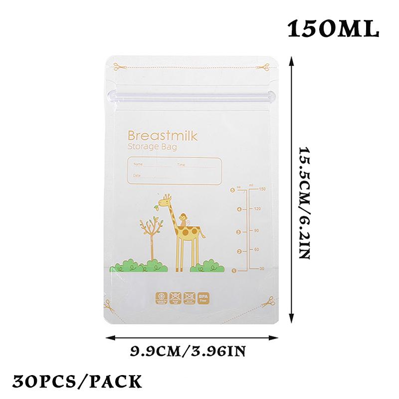 30Pcs/Pack 150/240/250Ml Easy Pour Spout Breast Milk Storage Bag Disposable Small Capacity Frozen Milk Storage Bag Bpa Free