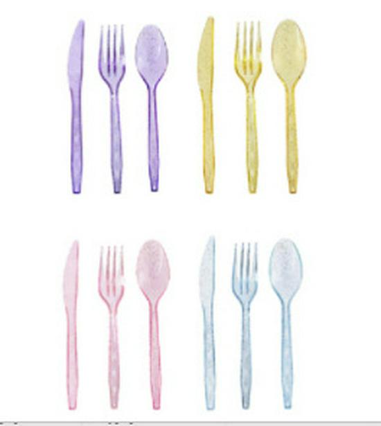 Mermaid Children's Party Disposable Tableware Set: Includes Knife, Fork, Spoon, Cup, Napkin, and Plate