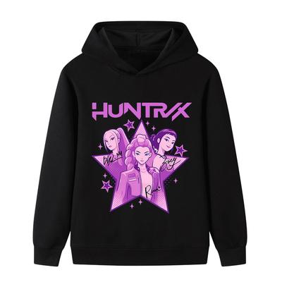 Autumn Winter Kpop Demon Hunters Pattern Hoodies Fashionable Casual Warm Sports Long Sleeved Children's Boy and Girl Kids Unisex Hooded Sweatshirts