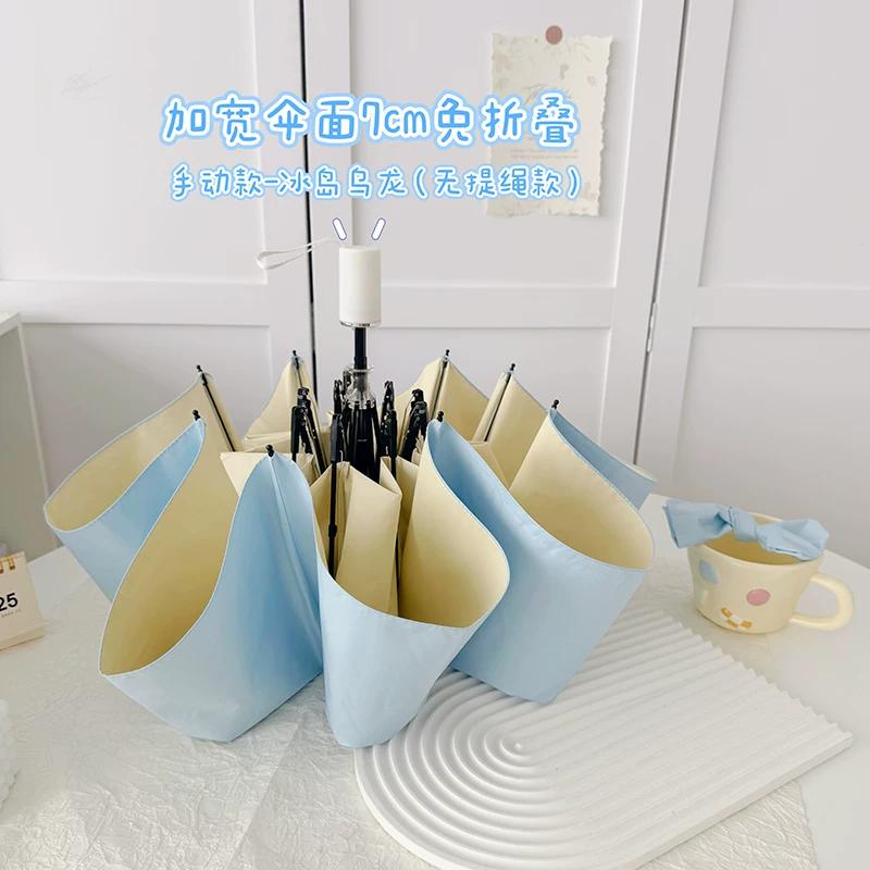 New Style No-Folding Umbrella in Milky White Color~ Automatic Umbrella for Women, Dual-Use for Sun and Rain, Uv Protection Sun Umbrella