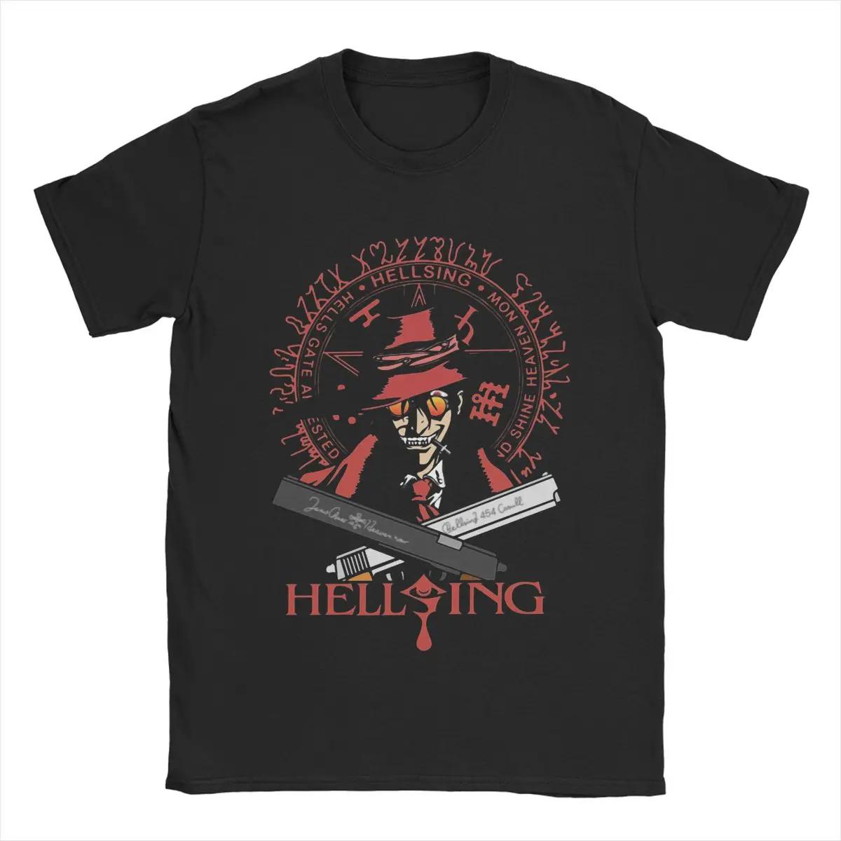 Hellsing Manga T Shirts for Men 100% Cotton Funny Tshirt ... S