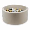 Dry Pool 90X40Cm Velvet Soft Beige With 300pcs Balls: Beige, White, Silver