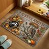 1pc Autumn Harvest Owl Badger Doormat, Entryway Foyer Welcome Mat, Thanksgiving Welcome Mat, Vintage Wood Style, Wear-Resistant Non-Slip Dirt-Trapping