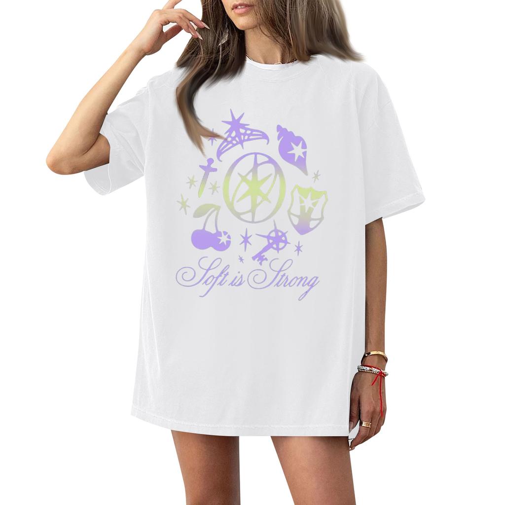 Dámské tričko s kulatým výstřihem, krátkým rukávem a potiskem