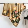 Fashion New Luxury Women Printed Scarf 90cm Lotus Large Square Scarves Twill Silk Headscarf HIjab Flower Foulard