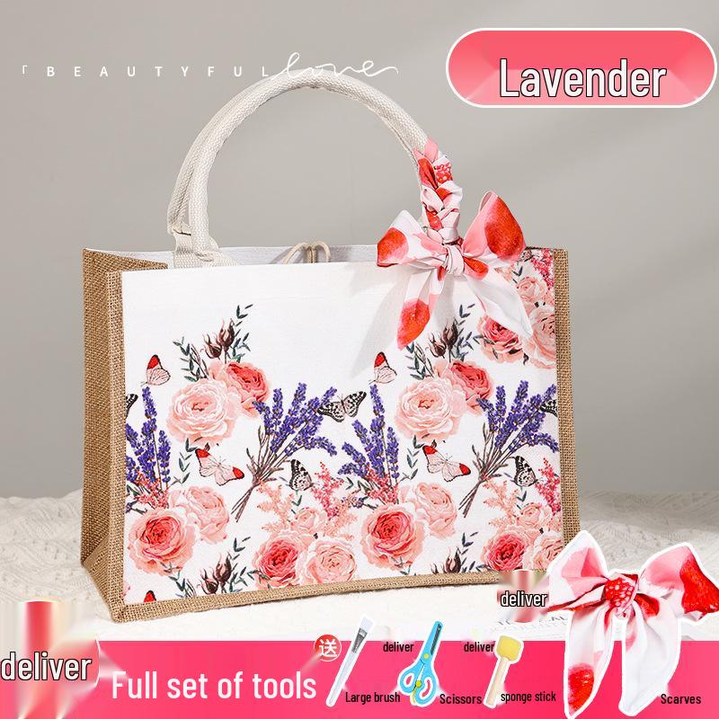 "Handmade Butterfly Canvas Gift Bag for Teacher’s Day and Creative Events"