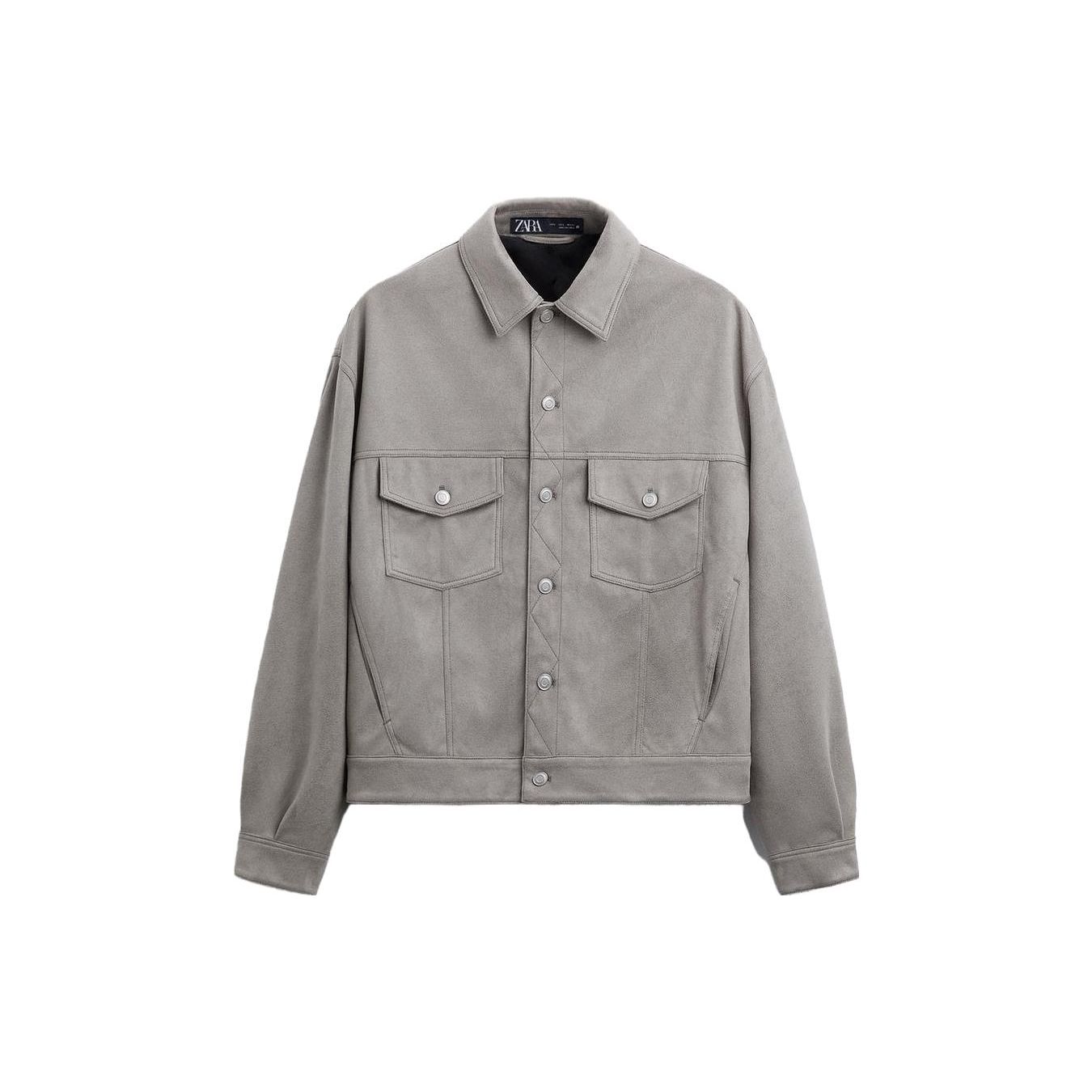 

Zara Collar Long Sleeve Jacket Men jackets Gray 03548304802-33 M