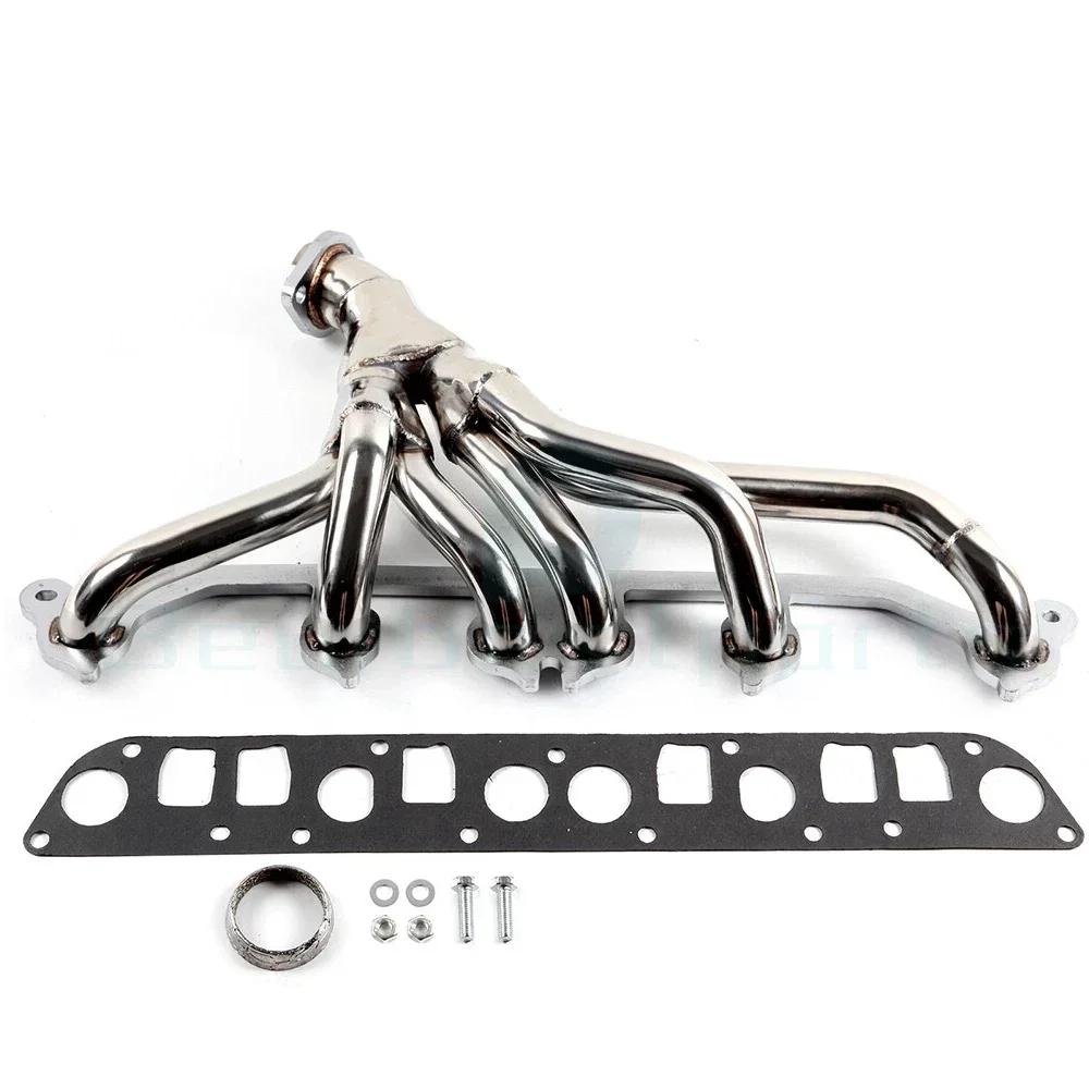 Edelstahl Krümmer Auspuff für 1991-1999 Jeep Wrangler YJ TJ Cherokee XJ Grand Cherokee ZJ 4.0L 6ZYL Silber