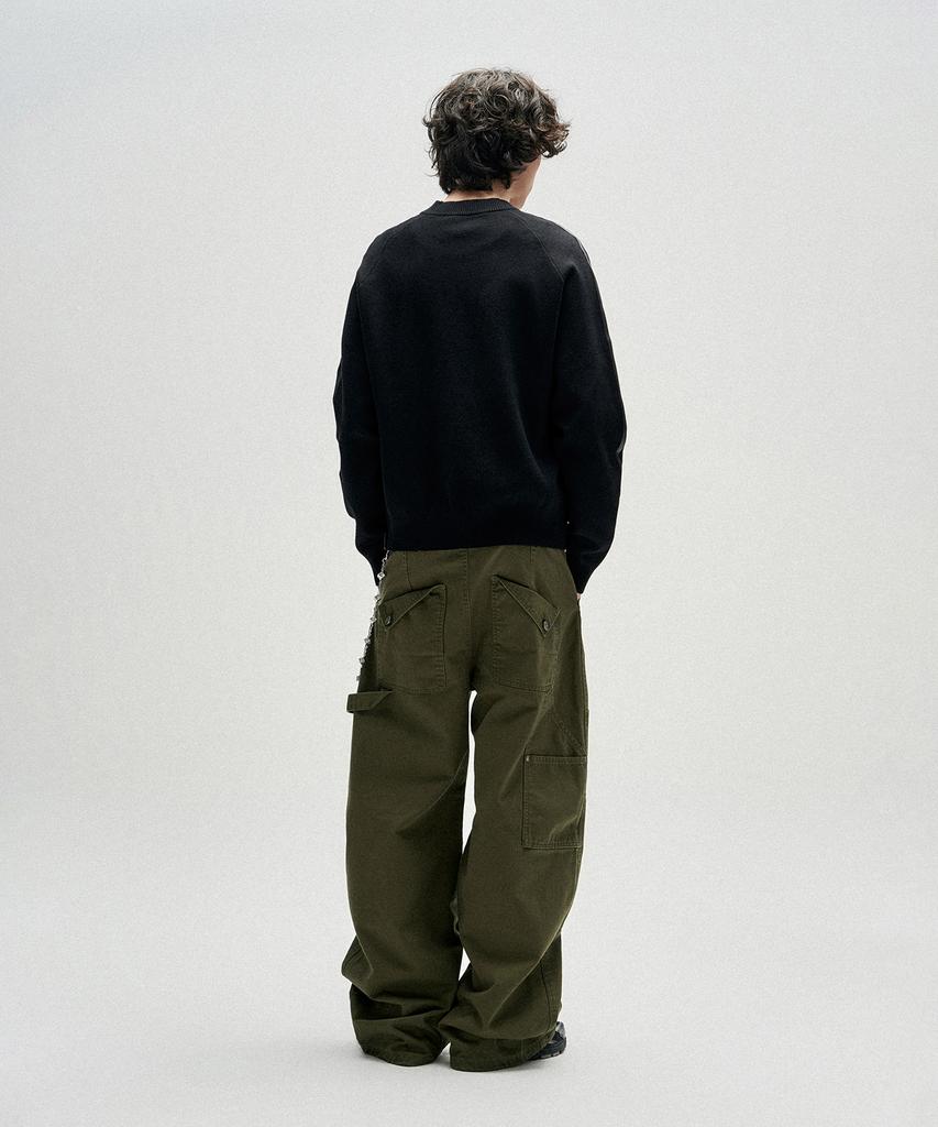 NOT4NERD Flap Pocket Curved Cotton Pants - Khaki