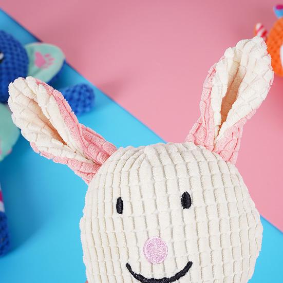Stuffed Bunny Dog Toy Squeaky Plush Animal Dog Chew Toy Teeth Cleaning Toy for Puppy Teething Dogs Entertainment