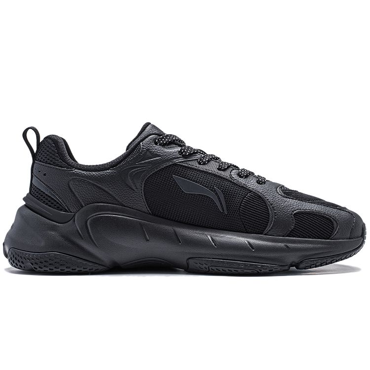 Li Ning Versatile Retro Dad Shoes Men Sneakers Black AGCT391-1
