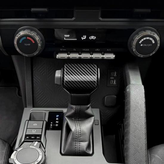 Carbon Fiber Gear Shift Knob Cover Trim For Toyota Tacoma 2024 2025