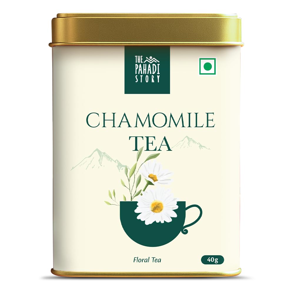 

The Pahadi Story Chamomile Tea 40Gm, 100% Natural Whole Flower Bud Chamomile Herbal Tea For Relaxation And Better Sleep