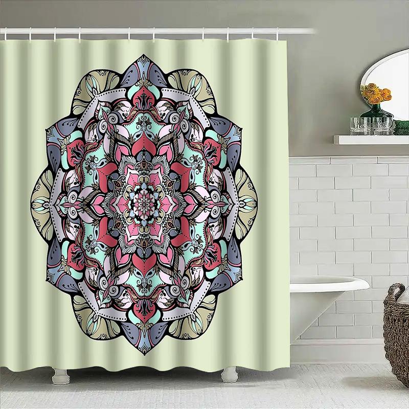 Boho Duschvorhang Blumenmuster Natur Botanisch Blattpflanzen Badezimmer Dekor Vintage Bauernhaus Rustikal Heimtextil Wandbehang