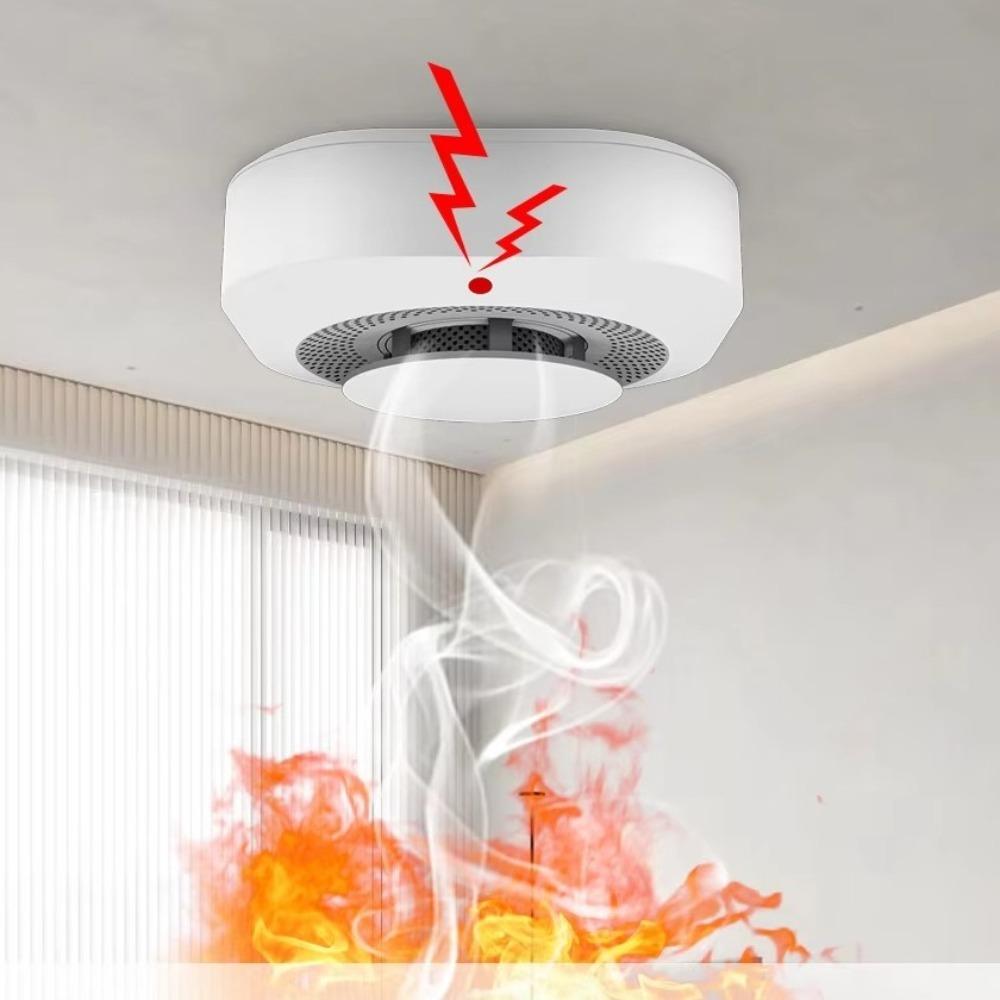 Smart Wifi Smoke Sensor High Sensitivity Security Alarm System For Home Kitchen