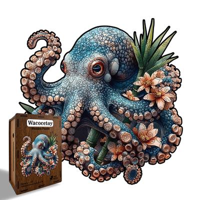 Octopus Puzzle Toy Wooden Special-Shaped Puzzle Piggy Bank High Difficulty Decompression Puzzle