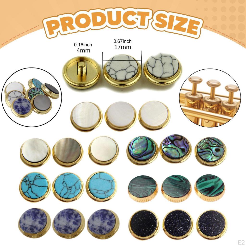 3 Pieces of Trumpet Valve, Easy-to-install Copper Buttons, Key Cover for Concert And Stage.