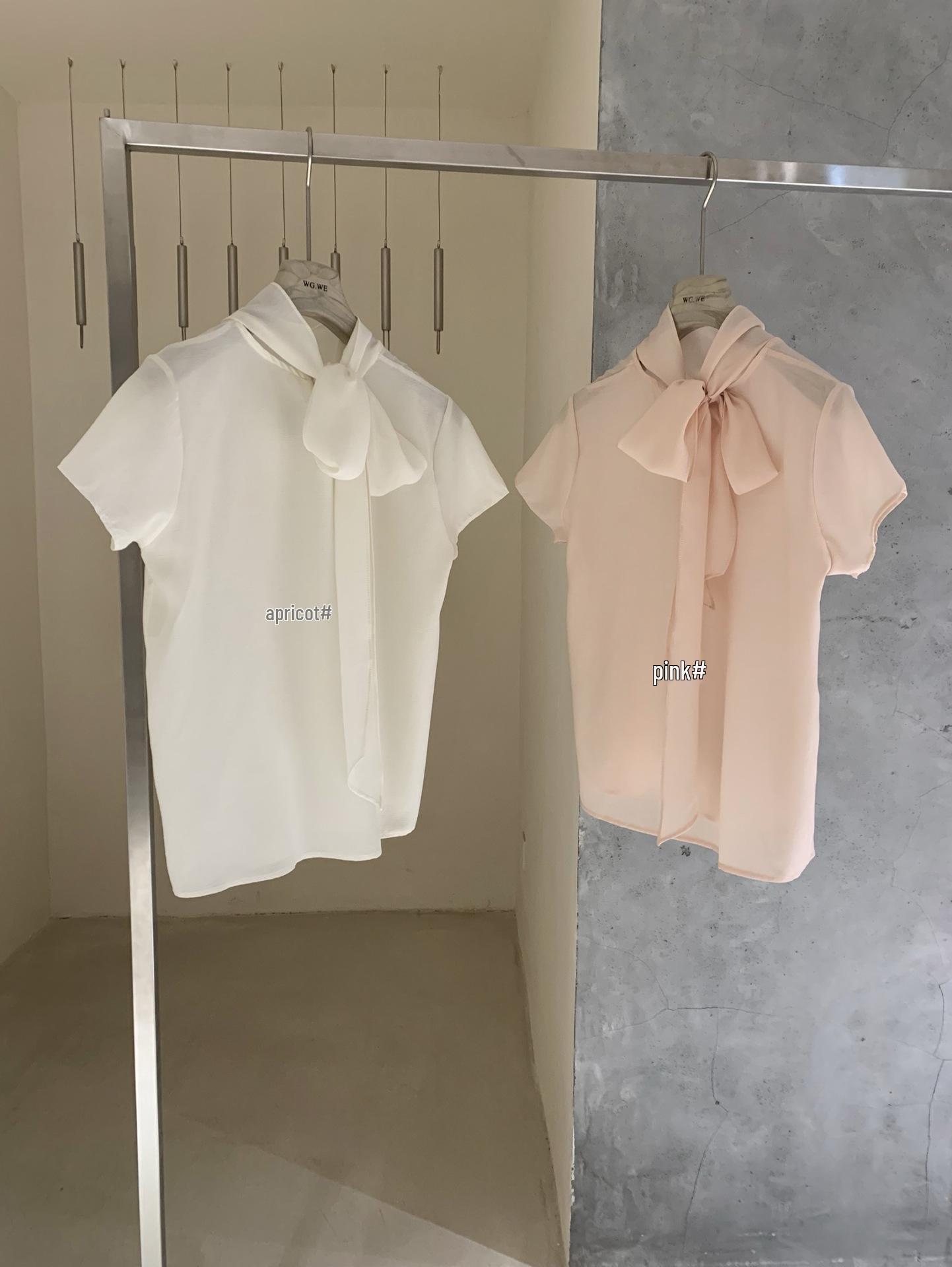 

Women s Thirteen Hong Lace-up Bow Short-sleeve Slim Fit Top - Spring/Summer One Size абрикосовый