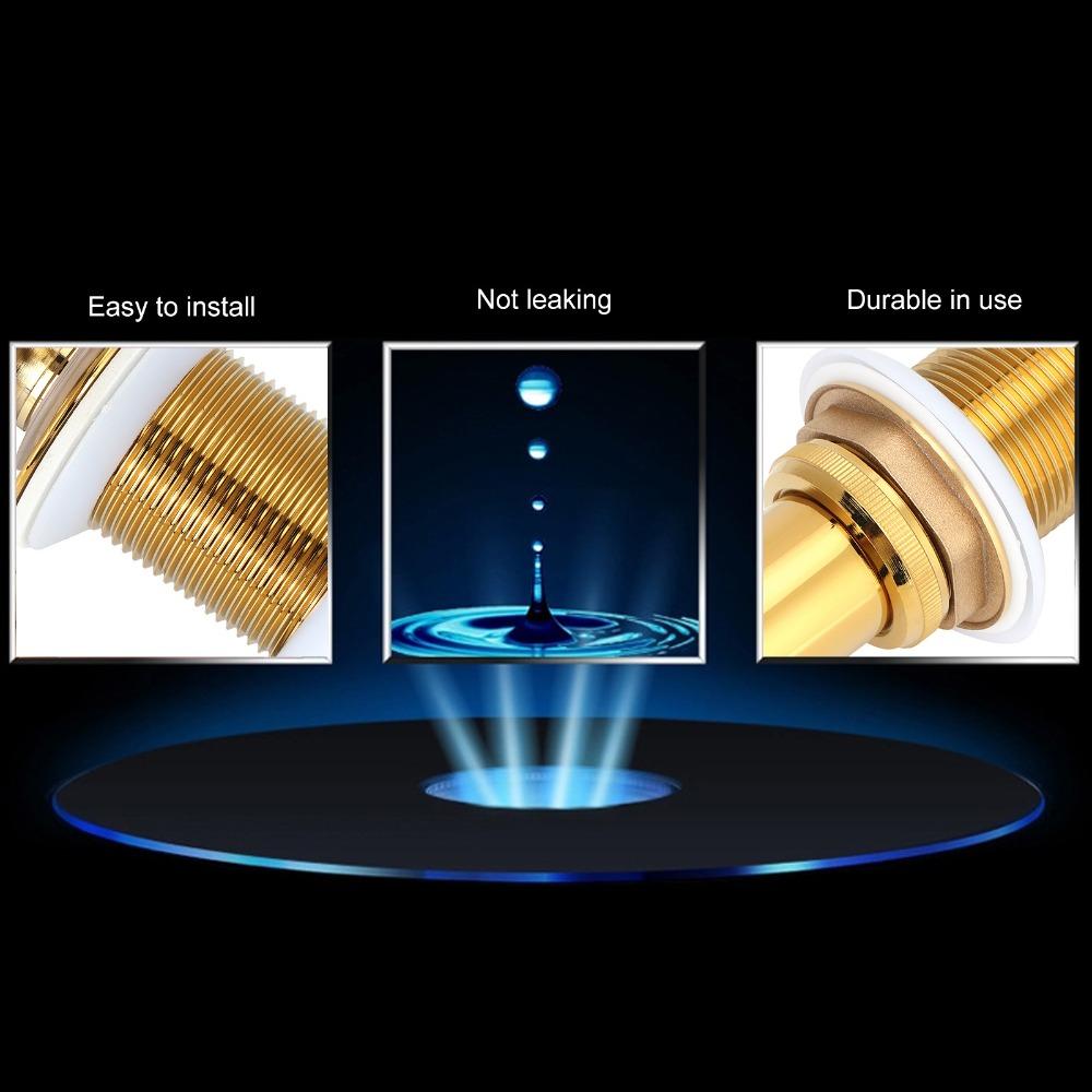Anti Clogging Wash Basin Drain Gold Basin Drain Accessories Sink Drain Stopper Bathroom Use