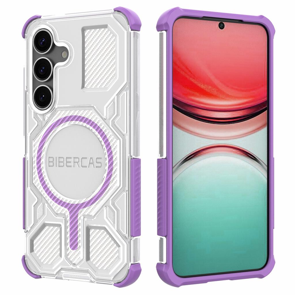 BIBERCAS J-16 Transparent Series For Samsung Galaxy S25+ Case Compatible with MagSafe TPU+PC Phone Cover