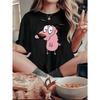 Damen T-Shirt Courage Der Feige Hund Kreativ Bedruckt Sommer Damen Rundhals Kurzarm Lässiges Oberteil T-Shirt Kleidung