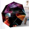 Abstract Color Geometric Umbrella Automatic Open/close, Iron Frame & 8-Rib Structure, Umbrella for Women & Men, Christmas Gifts